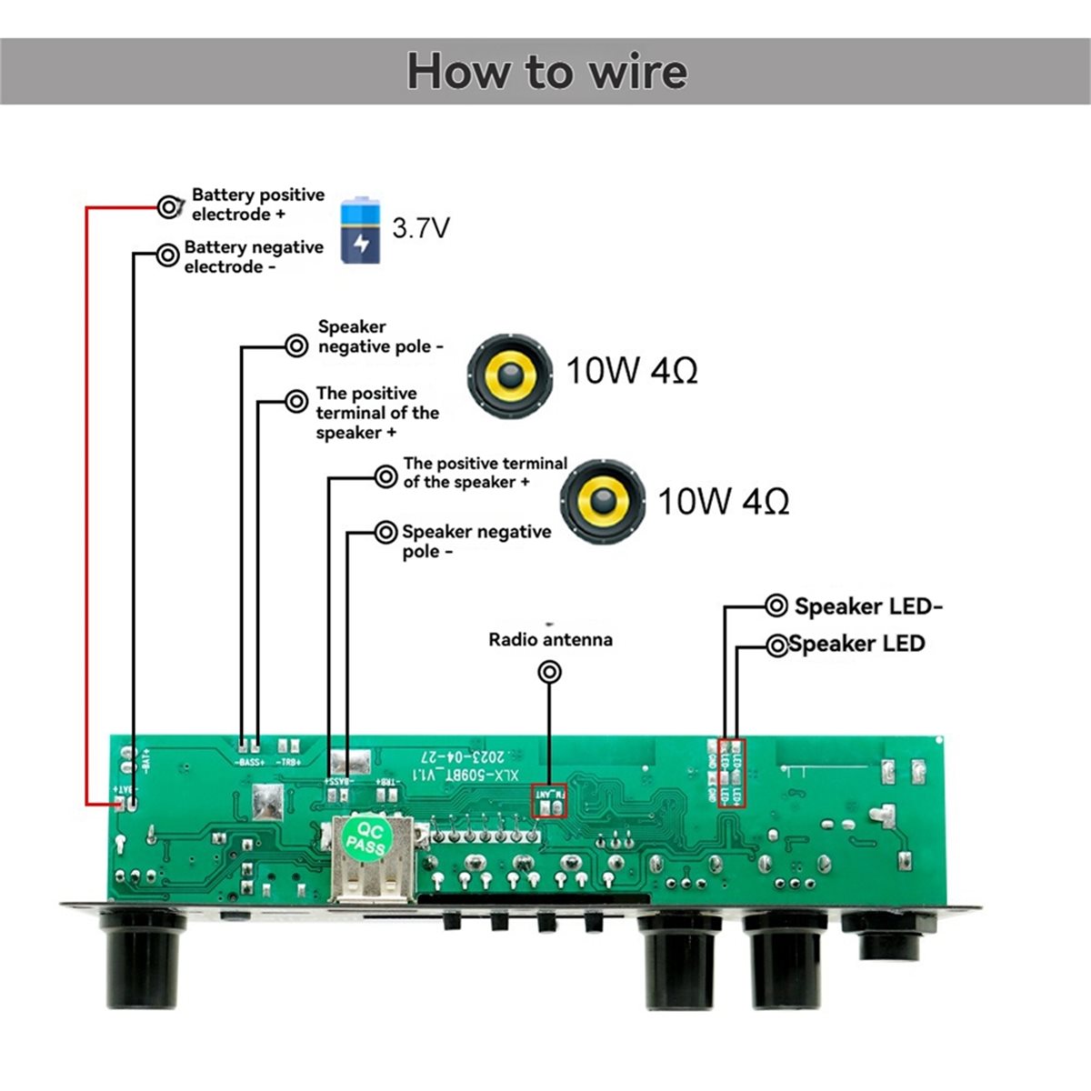 update. 2X10W 3.7V Amplifier B - Bluetooth Speaker review and price