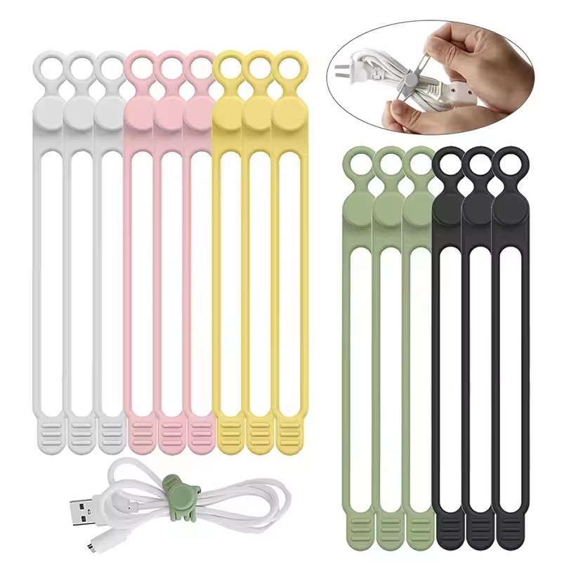 10pcs Silicone Cable Ties,Cord - Cable Organizer review and price